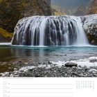 Text: "Wasserfall Stjórnarfoss · Südisland", Kalender mit Datum vom 22. bis 28. November, blaue Markierung für den 28.