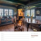Der Text zeigt einen Kalender für November 2027. Ein altfriesisches Haus ist typisch eingerichtet mit Holz- und Kupferdetails.