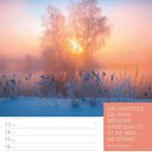 "Das Ungeheure, das einem Menschen eingeräumt ist, ist die Wahl, die Freiheit." Søren Kierkegaard. Dezember KW50/2027. Schneelandschaft mit Sonnenaufgang hinter Bäumen.