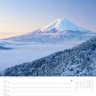 Kalenderansicht mit der Woche vom 27. Dezember bis 2. Januar, Bild: Schneebedeckter Berg Fuji im Winter, Wälder unten.