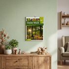 „Unser Wald ... ein Spaziergang“, Kalender 2027 an grüner Wand, daneben Dekoration und Pflanzen auf Holzkommode.