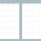 Englisch-französisch-deutscher Januar-Kalender mit Wochenzahlen, Tagen, Notizzellen.