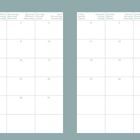 Oben links "JANUARY", oben rechts "JANVIER". Eine zweisprachige Monatskalenderseite mit 31 Tagen und einer Notizspalte.