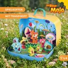 „SPIELKOFFER MIT TRAGEGRIFF“, „Die Biene Maja“, „1½+“. Bunte Spielfiguren in einem Koffer mit Naturmotiven.