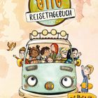 „Mein OTTO REISETAGEBUCH“; „mit Platz für Ferienfreunde“. Ein Bus mit lachenden Kindern, eine Illustration.