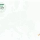 Texte: "Erinnerungsstücke", "Auf den folgenden Seiten ist Platz für ganz besondere Erinnerungen." Illustration: Karte Europas, ein Wohnmobil und Berge.