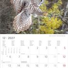 Kalenderseite Dezember 2027. Oben eine Eule im Flug. Monatslayout mit Notizzeilen unten. Feiertage sind markiert.