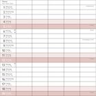 Kalender für Dezember mit Bild einer grauen Katze und Wollknäueln in Rot und Weiß im Hintergrund.