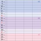 Kalender für November 2027 mit Wochen und farbigen Zeilen für jeden Tag. Feiertage: Allerheiligen, Martinstag, etc.