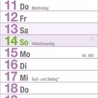 Kalenderblatt für November 2027. Feiertage: Allerheiligen, Martinstag, Volkstrauertag, Buß- und Bettag, Totensonntag.