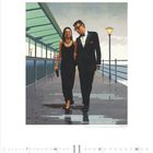 "The Morning After, 2011" Illustration: Elegantes Paar in Abendgarderobe auf einem Pier mit Laternen.