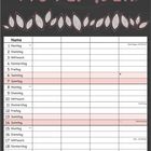 Tafelillustration im Stil. "November" in großen Buchstaben, verziert mit Blättern und Geweih. Darunter ein Kalender.