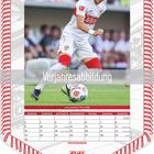 Vorjahresabbildung, Lazar Jovanović *30.11.2006, November, Kalender zeigt einen Fußballspieler in weiß-rotem Trikot mit Ball.
