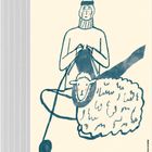 1. Januar, Freitag. Illustration einer Person beim Stricken über einem Schaf.