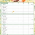 Novemberkalender mit illustriertem, schlafendem Fuchs in herbstlicher Waldszene. Enthält Spalten für Namen.