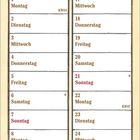 "November" in dekorativer Schrift. Bild: Scheune, Bauernpaar mit Korbflechten, Gänse. Unten Kalender mit regionalen Feiertagen.