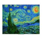 „Vincent van Gogh, Starry Night, 1889“; Kalenderseite für Dezember. Gemälde mit wirbelndem Nachthimmel und Zypressen.