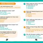 Quiz zu pflanzenfressenden Dinosauriern mit Fragen und Antwortoptionen. Format: farbenfrohe Illustration.