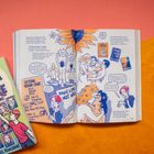 Textpassagen im Fokus: "S.F. Sexual Freedom League," "MAKE LOVE NOT WAR," "Sex is clean! Law's obscene!"

Es handelt sich um eine bunte Illustration mit Menschen, die feiern und interagieren.