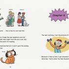 Chapter 6. Links stehen Menschen in verschiedenen Outfits. Rechts hebt ein Kind Hanteln. Ein Comic-Stil-Katze sitzt unten.