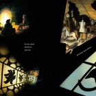 "In the dark shadows spread, dancing and askew." Feuer am Lager, Schattenspiel, Katze mit langem Schatten. 