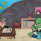 Text: "Now, meet Jara. He keeps neat routines." "Employee of the year." Gelbe Fische, grüne Schildkröte pflegt Pflanze.