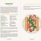 Titel: CHORIPAN  
Untertitel: Argentina  
Anleitung für ein Choripán-Rezept mit Zutaten und Zubereitungsschritten.  
Illustration: Sandwich mit Würstchen, Salsa und Chimichurri.
