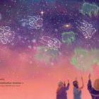 Text: "First, we will thank our Grandfathers, Sky and Buffalo — kīsik ēkwa paskwāwi-mostos." Menschen heben Hände zum Himmel.