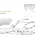 "Disturbance: The Next Beginning. It sounds like a glitch..." ist in kräftigem und feinerem Text gesetzt. Unten gezeichnete Baumwurzel.