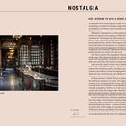 Text: "NOSTALGIA. USE LAYERING TO GIVE A SENSE OF THE PAST."  
Ein altes Apothekengeschäft mit dunklem Holz und Regalen voller Flaschen.