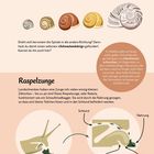 "Schnecken-Vielfalt" und "Raspelzunge" sind Überschriften. Illustrationen von Schneckengehäusen und der Struktur einer Schneckenzunge.