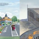 „An der Art der Grenze kann man erkennen...“ Zwei Szenen: links eine belebte Straße mit Blumen, rechts ein Metallzaun.