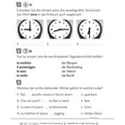 A. Freizeit und Hobbys 6. Schreiben Sie die Uhrzeit unter das jeweilige Bild. Gut zu wissen, wie die Tagesabschnitte heißen!