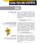 ¡TOCO MADERA! GLÜCK, PECH UND SCHICKSAL; Glück; ¡que tengas suerte! viel Glück; tocarle la lotería a alguien; nacar de pie; Illustration: eine gelbe Blume.