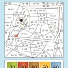 Male in den richtigen Farben aus. Die Ergebnisse der Rechnungen verraten dir, welche Farben du verwenden kannst. Zahlen in Farbfeldern.