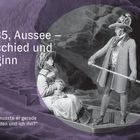 Text: "1885, Aussee – Abschied und Beginn" und „Warum musste er gerade mich finden und ich ihn?“ Illustration: Zwei Personen in traditioneller Kleidung in einem Boot.