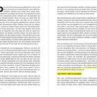 "Die Kraft der Klischees" erscheint in einem gelben Rechteck. Der Text beschreibt persönliche Erfahrungen und gesellschaftliche Normen.