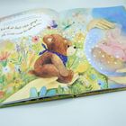 Text: "Hab ich dir heute schon gesagt, ich werde immer für dich da sein." Illustration: Bär mit Halstuch in Blumenwiese, Baby.