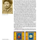 Lorenz Gedon, um 1880.  
Haus Wahnfried, Wappen von Tristan und Pamelia, Wappen Wagners über dem Eingang.  
Seite 54.
