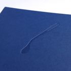 Kein Text sichtbar. Eine blaue Fläche mit einer eingestanzten Silhouette eines Löffels.