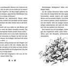 Seiten 44 und 45 eines Buches. Eine Illustration zeigt einen geflügelten Drachen und Landschaftselemente im Schnee.