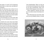 Seite 76-77, Text über Stella und das Gebrüll. Illustration: Drei Drachen stehen auf einer Plattform, umgeben von Funken.