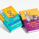 Zwei Bücher mit Hundecartoons: "Der Buddha auf vier Pfoten" und "Die Kunst des Lebens auf acht Pfoten" von Dirk Grosser.