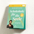 "Schokolade für die Seele", 2027 Kalender, Glücksimpulse. Grünes Cover mit Foto und dekorativen Punkten.
