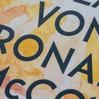 Text: "VON RONAN". Helle, bunte Aquarell-Hintergrundfarben in Gelb- und Orangetönen.