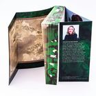 HELEN SCHEUERER, bekannte Fantasy-Autorin. Text auf grünem Hintergrund, daneben eine Karte und ein Foto.