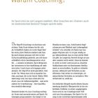 Seite 12. Titel: Warum Coaching? Im Sport etabliert, auch im medizinischen Bereich sinnvoll?