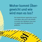„Woher kommt Übergewicht und wie wird man es los?“ Text über Ursachen und Gefahren von Übergewicht. Illustration mit Maßband.