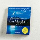 "Das Mondjahr 2027" Abreißkalender. Blaues Design mit Halbmond und Berglandschaft im Hintergrund.