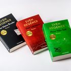 Drei Bücher von Sven Regener: "Der kleine Bruder", "Herr Lehmann", "Neue Vahr Süd". Cover in Schwarz, Rot, Grün.